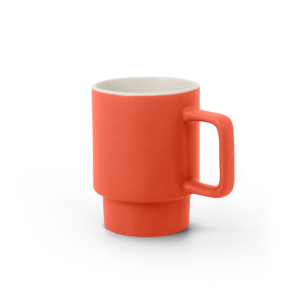 KUERTEN. Keramische mok met matte afwerking, 330 ml - voor bedrijven en relatiegeschenken - Rood