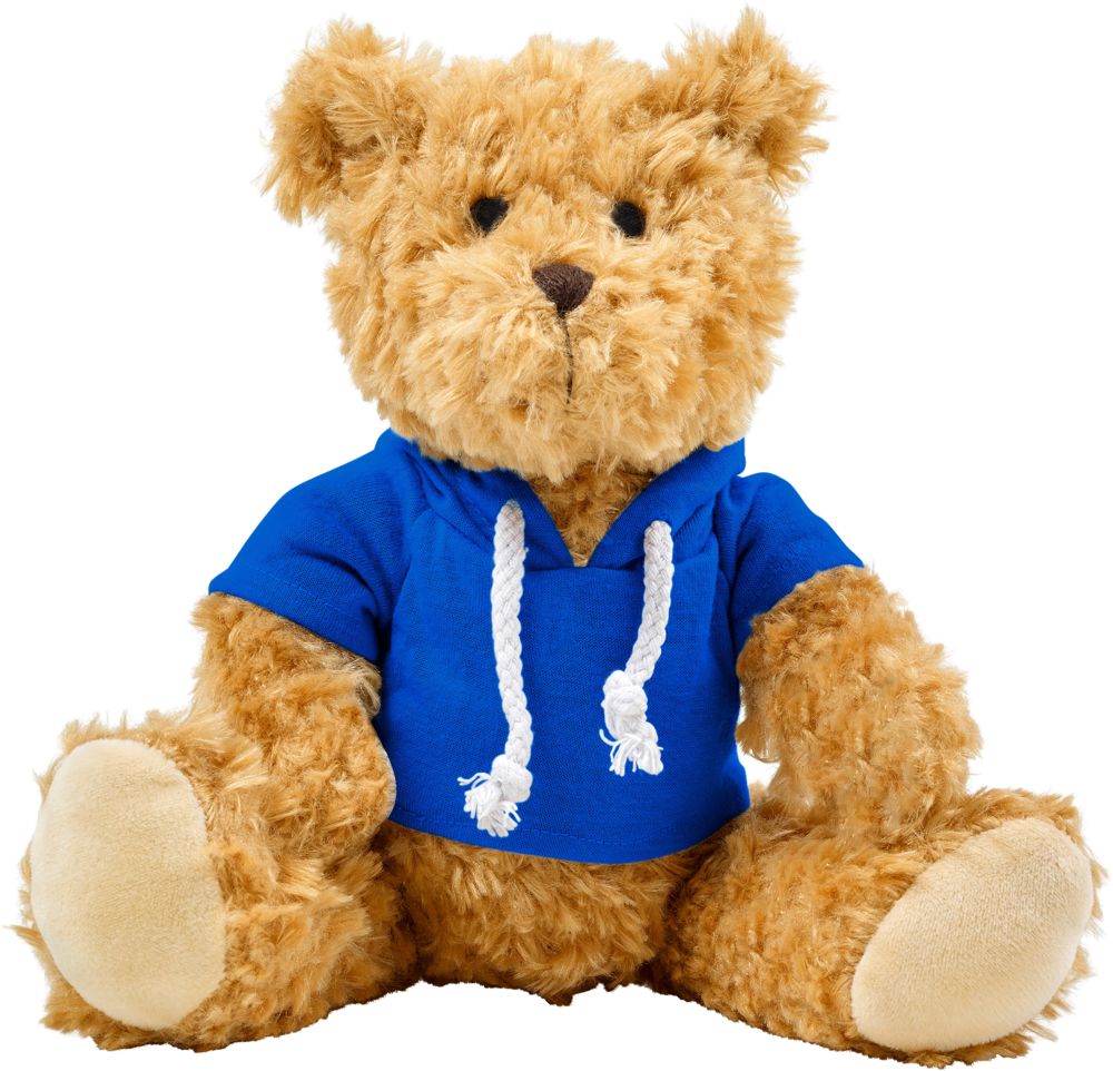 Pluche teddybeer Monty - bedrukt of onbedrukt verkrijgbaar - blauw