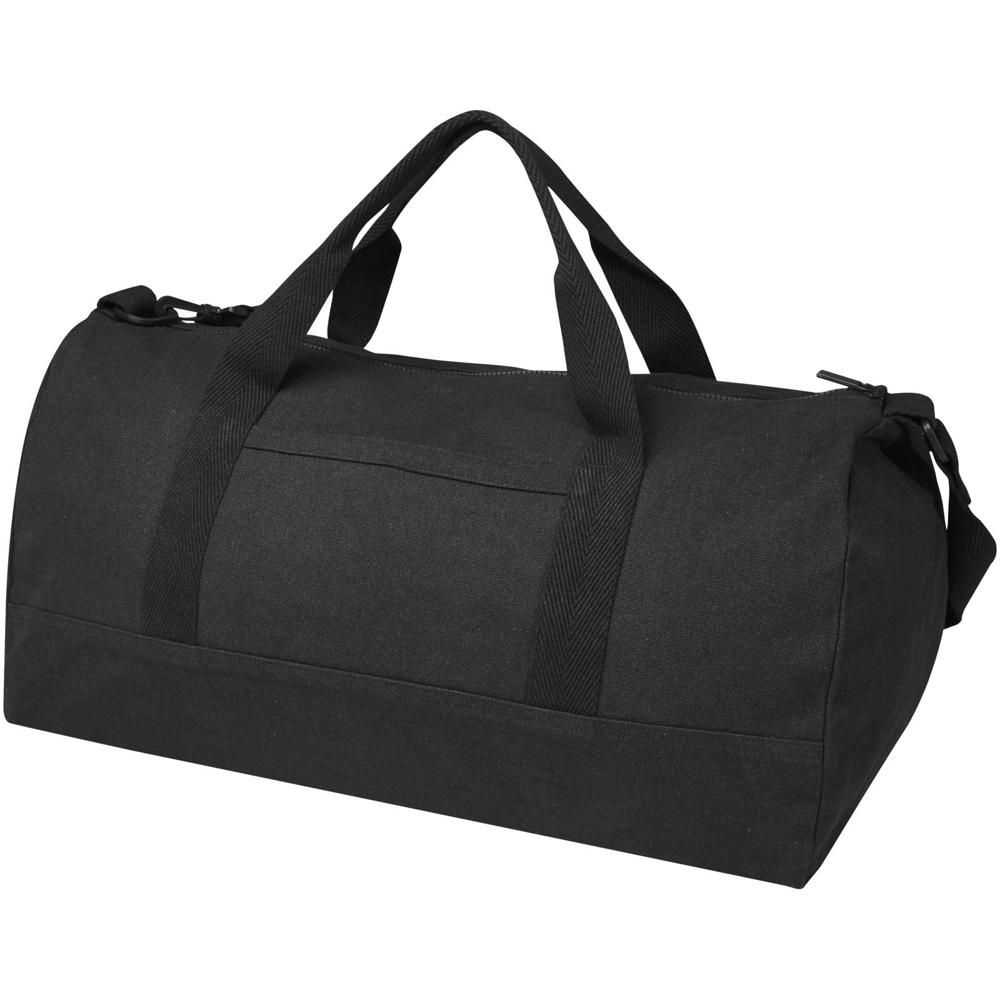 Porter 500 g/m² Aware™ gerecyclede duffel bag 50 l - met logo of onbedrukt bestellen - zwart