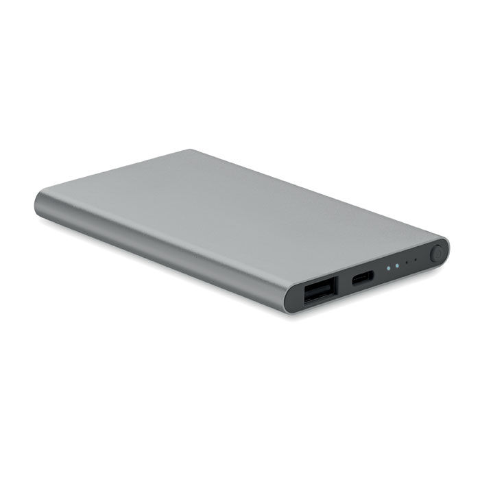 POWERFLAT C - 4000 mAh Power Bank Type C - kopen of bedrukken - Titanium