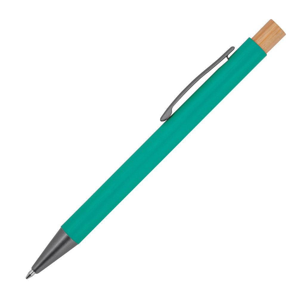 Pen van gerecycled aluminium met bamboe drukker