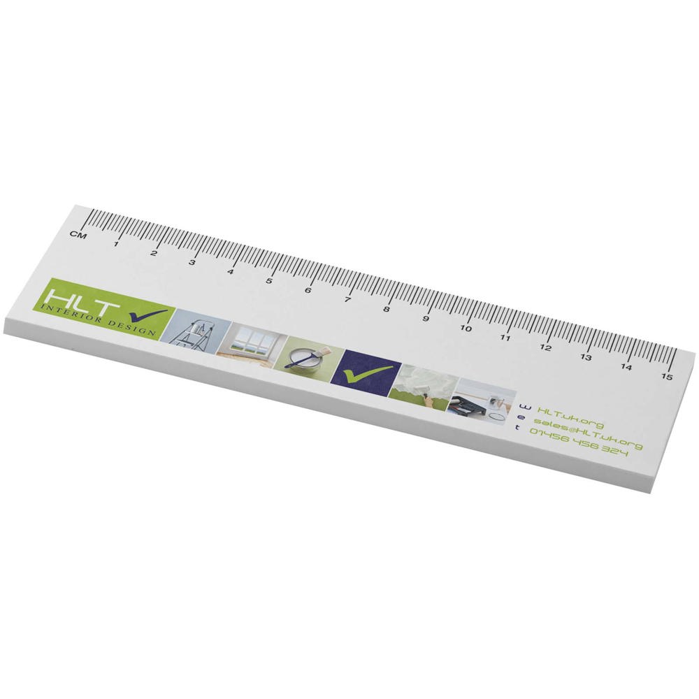 Sticky-Mate® gerecyclede sticky notes met bedrukte liniaal - bedrukt of onbedrukt verkrijgbaar - Wit