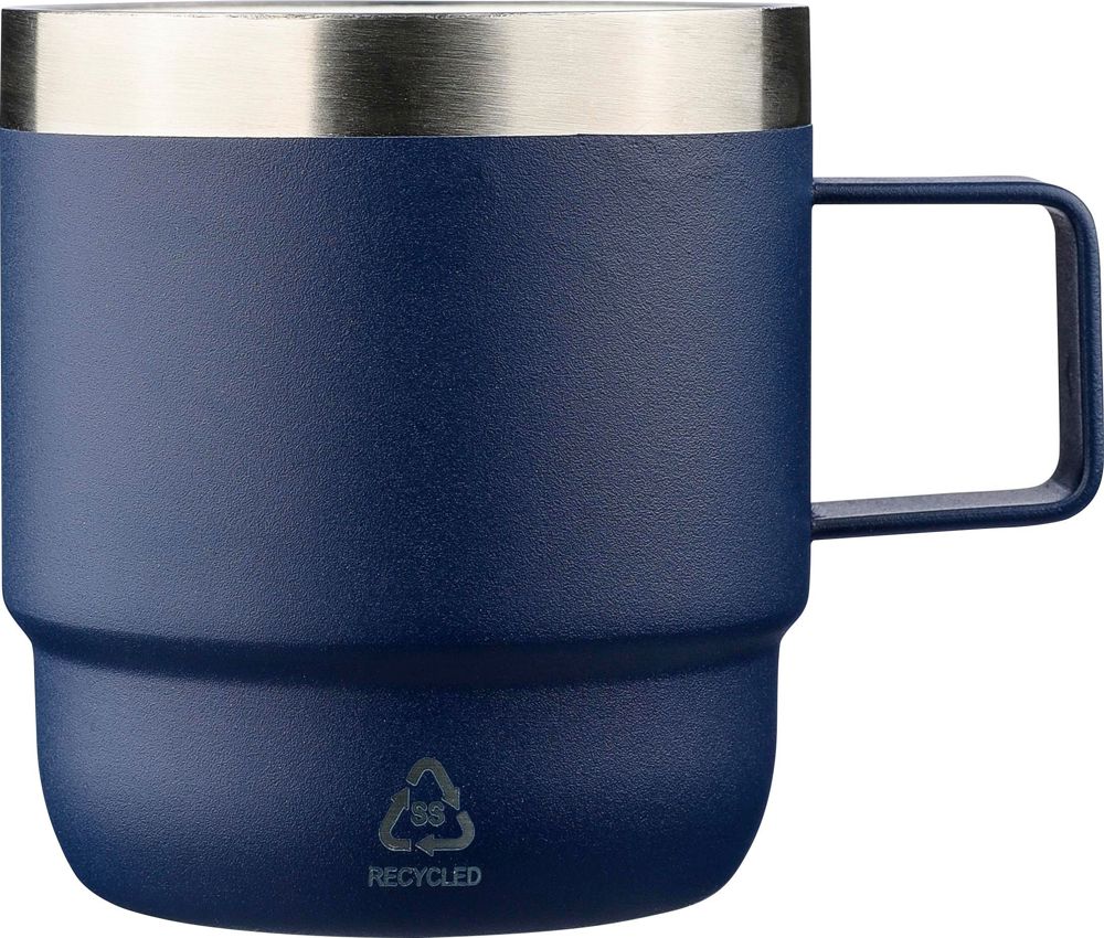 Gerecycled roestvrijstalen dubbelwandige drinkbeker (180 ml) Lilia - kopen of bedrukken - blauw