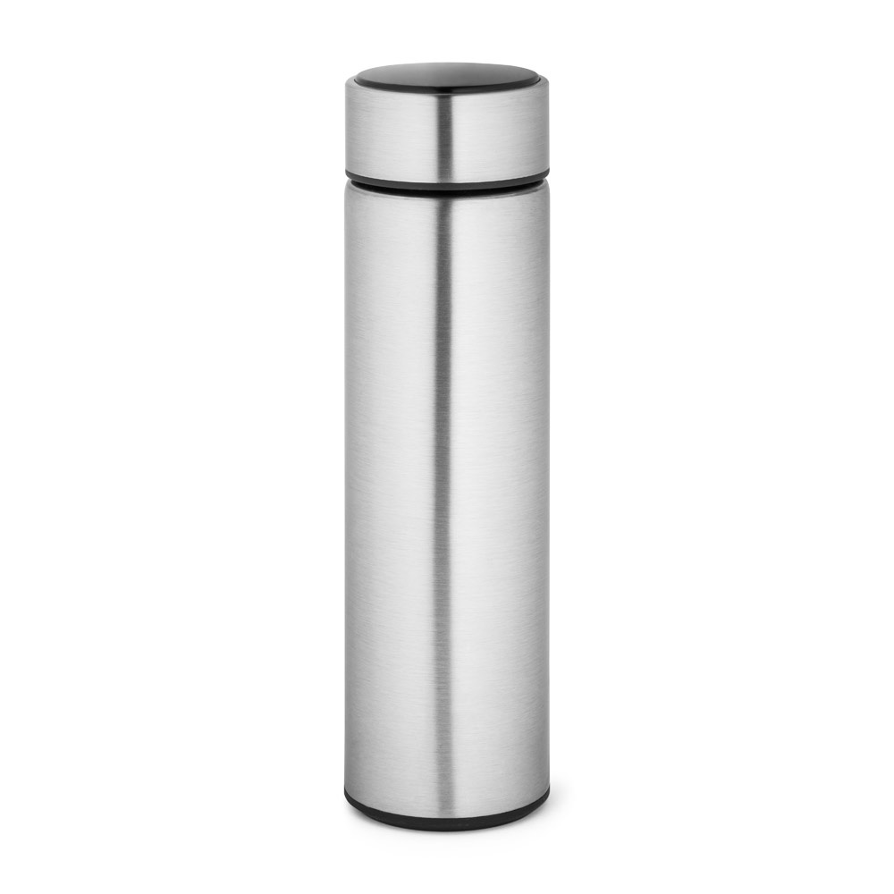 ROSSI. Roestvrijstalen thermosfles 470 ml - voor bedrijven en relatiegeschenken - Satijn zilver