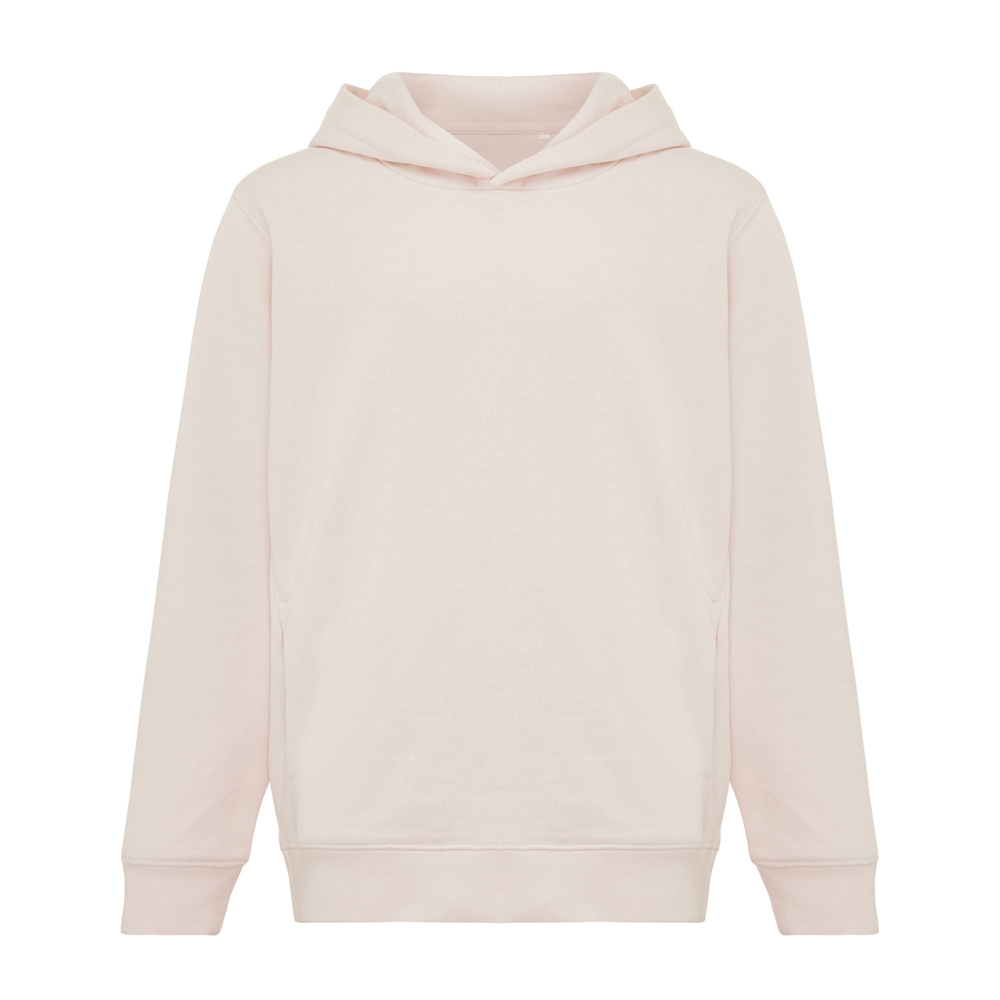 IQONIQ Yengo kids recycled katoen hoodie met steekzakken - bedrukt of onbedrukt verkrijgbaar - cloud pink (± PMS 11-1408 TCX)