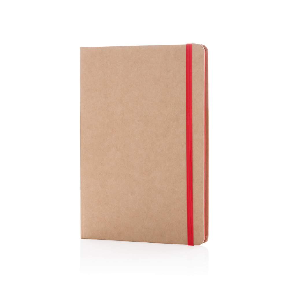 A5 kraft notitieboek - voor bedrijven en relatiegeschenken - rood (± PMS 485)
