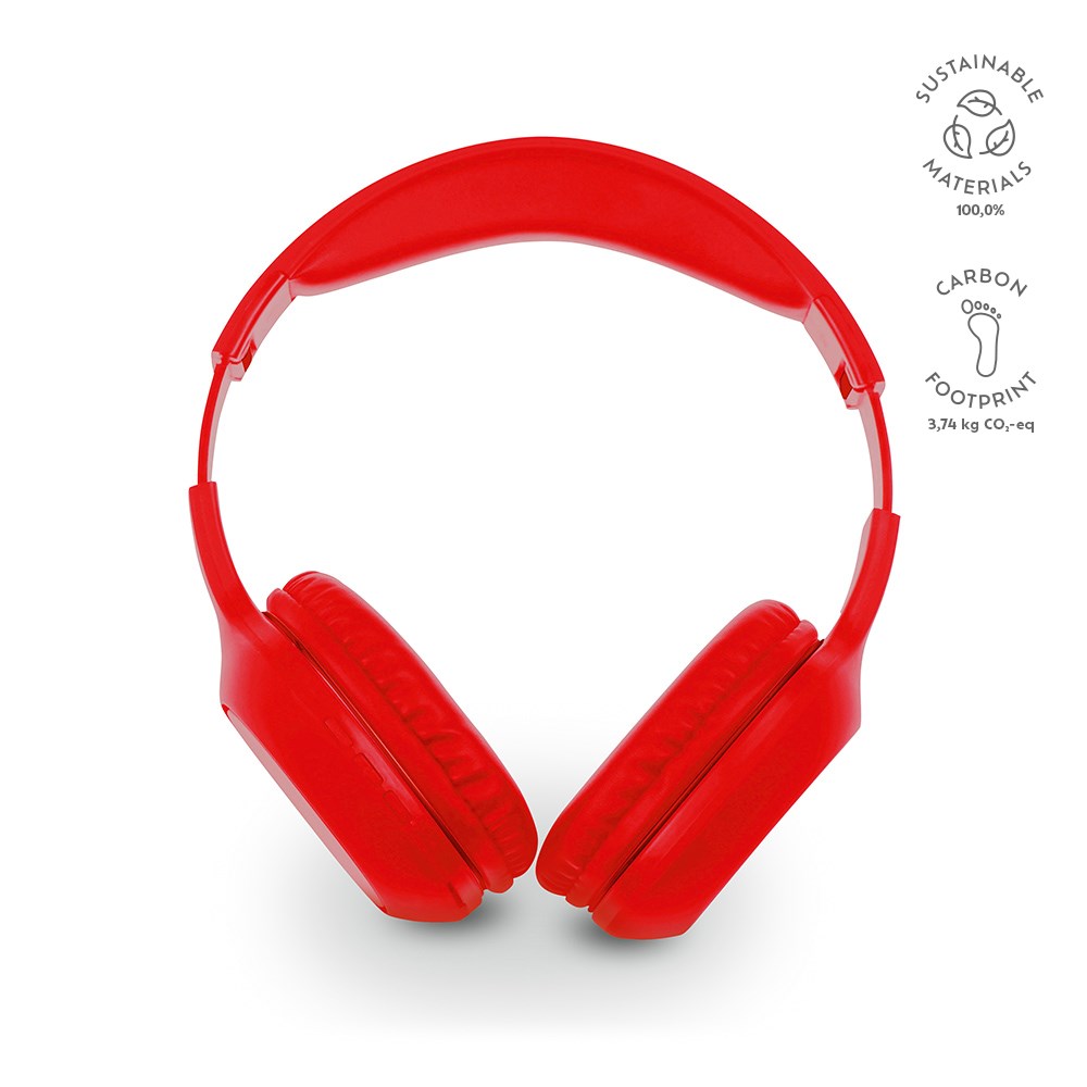 Galileo hoofdtelefoon gerecycled ABS 200 mAh - voor bedrijven en relatiegeschenken - Rood