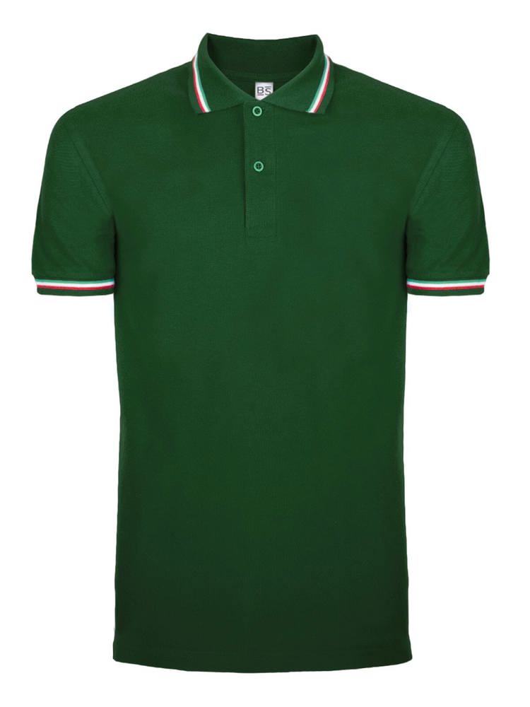 BS Italy polo, 200 gr/m² - met logo of onbedrukt bestellen - Flessengroen (PMS 2411C)