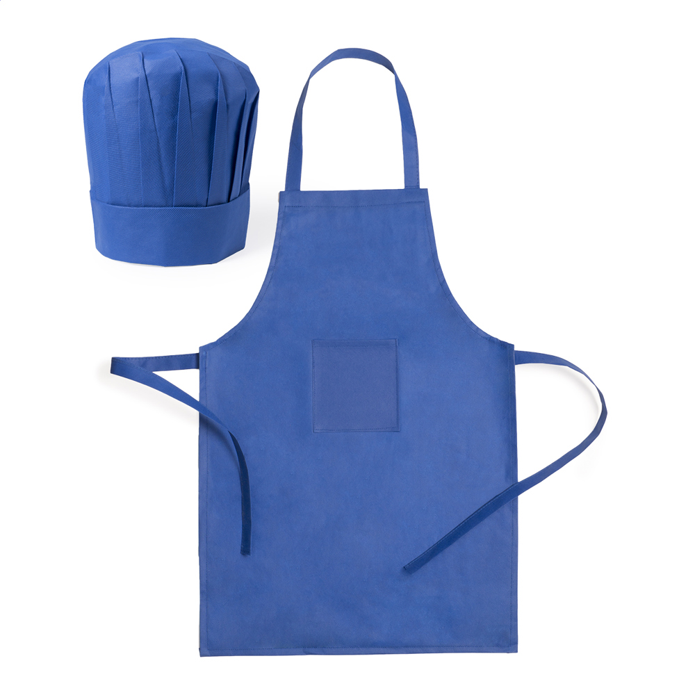 Mincok - chef set voor kinderen - bedrukt of onbedrukt verkrijgbaar - blauw