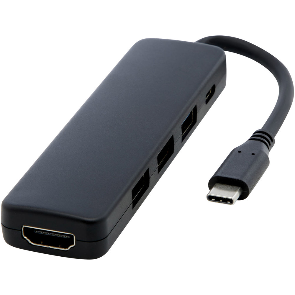 Loop RCS gerecyclede plastic multimedia-adapter USB 2.0-3.0 met HDMI-poort - voor bedrijven en