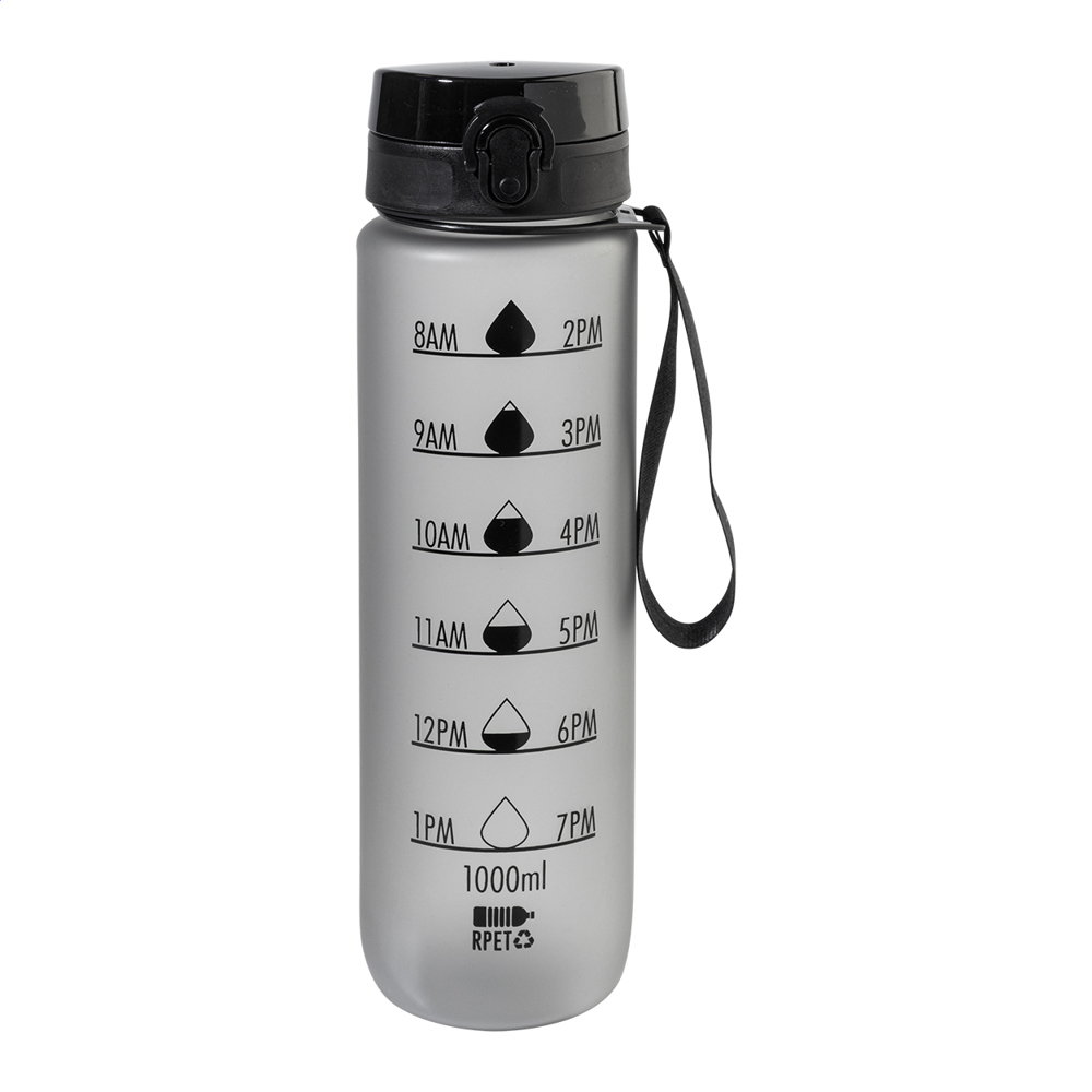 Sipcount - RPET motivatie fles - met logo of onbedrukt bestellen - zwart