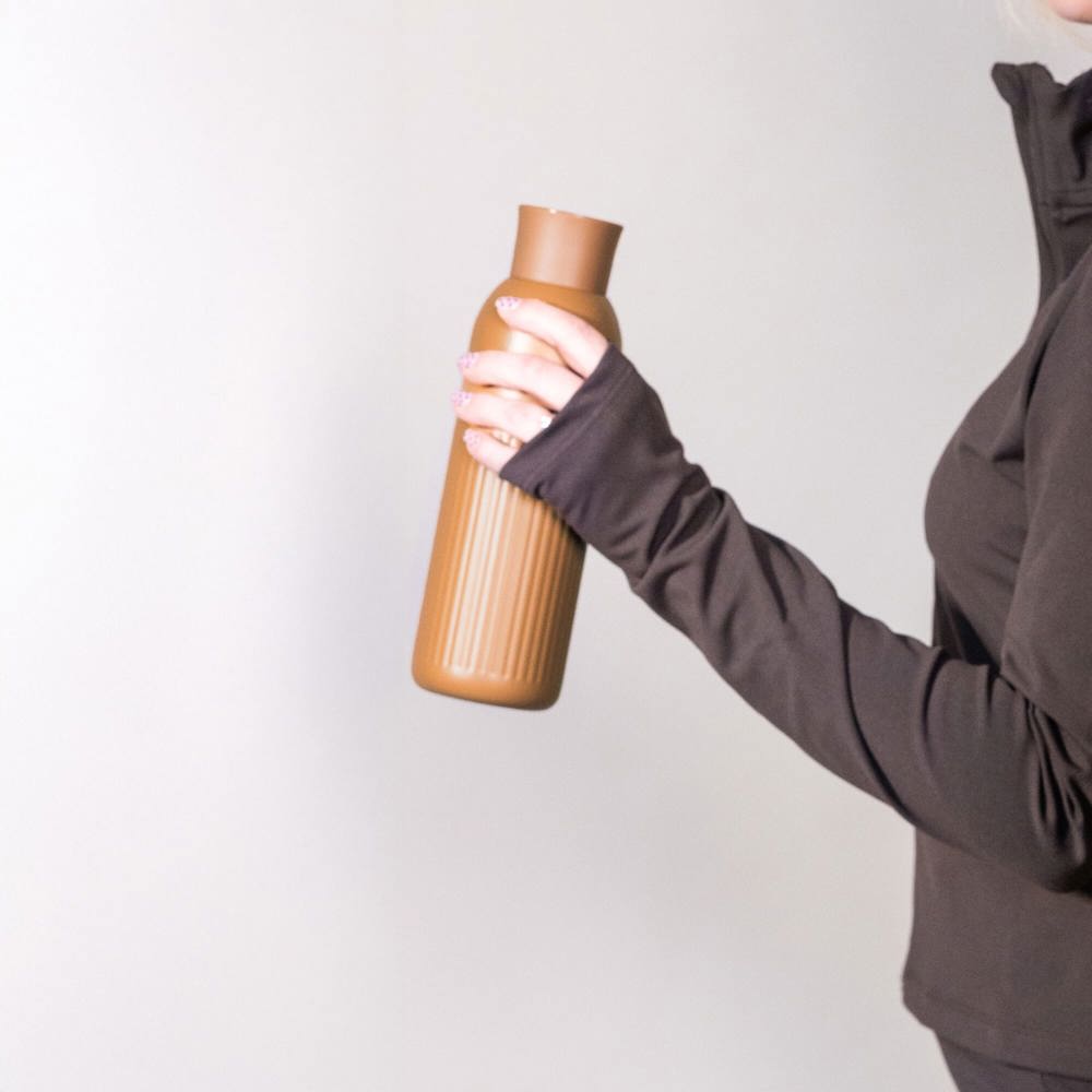 Sagaform Tekla Push stalen fles met druk dop gerecycled) 500 ml