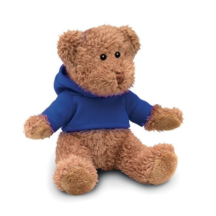 JOHNNY - Teddybeer met sweatshirt - voor bedrijven en relatiegeschenken - blauw