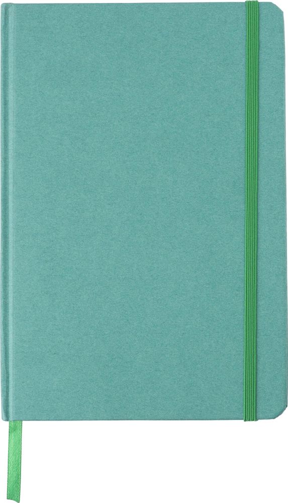 Gerecycled kartonnen notitieboekje (A5) Evangeline - met logo of onbedrukt bestellen - Groen