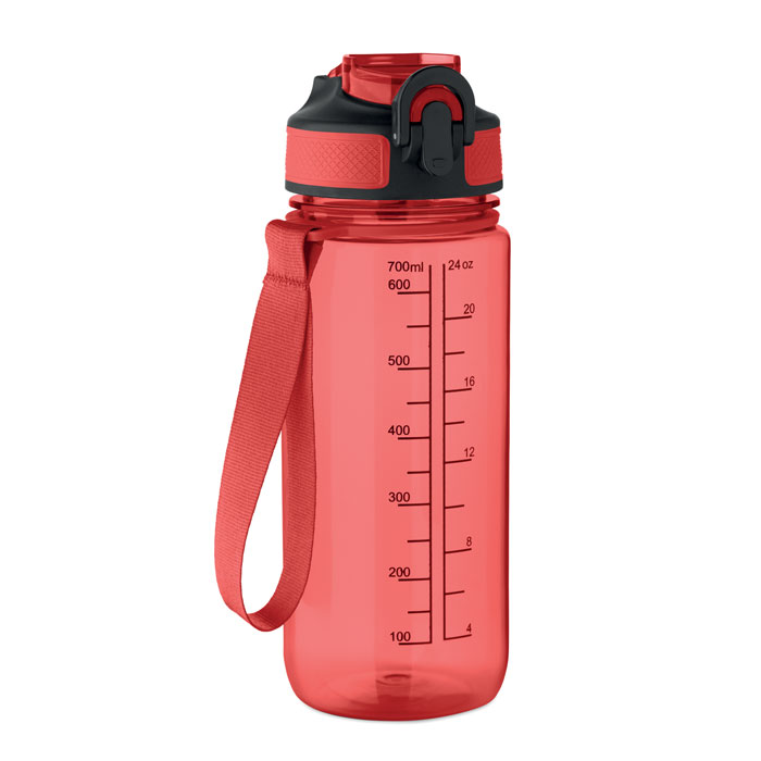 ENKEL - Sportdrinkfles 700ml - voor bedrijven en relatiegeschenken - Transparant Rood