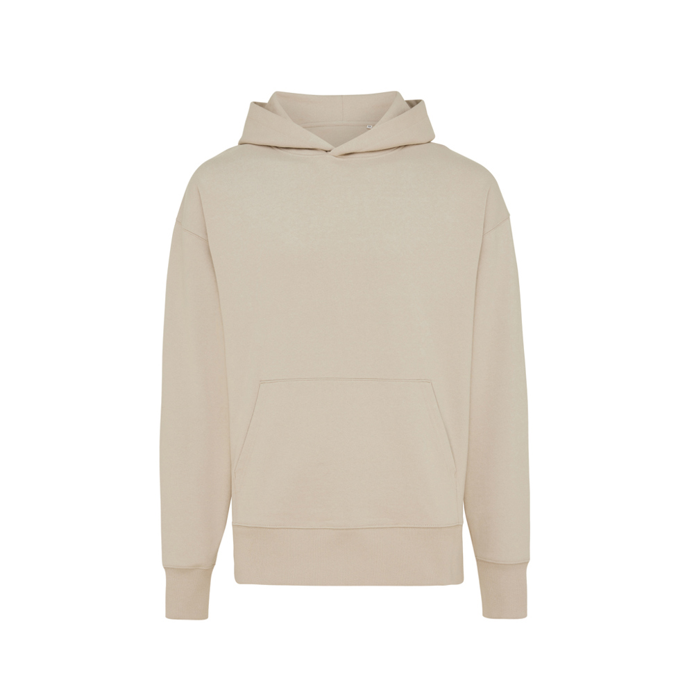 IQONIQ Yoho gerecycled katoen relaxed hoodie - met logo of onbedrukt bestellen - desert (± PMS 14-0708 TCX)