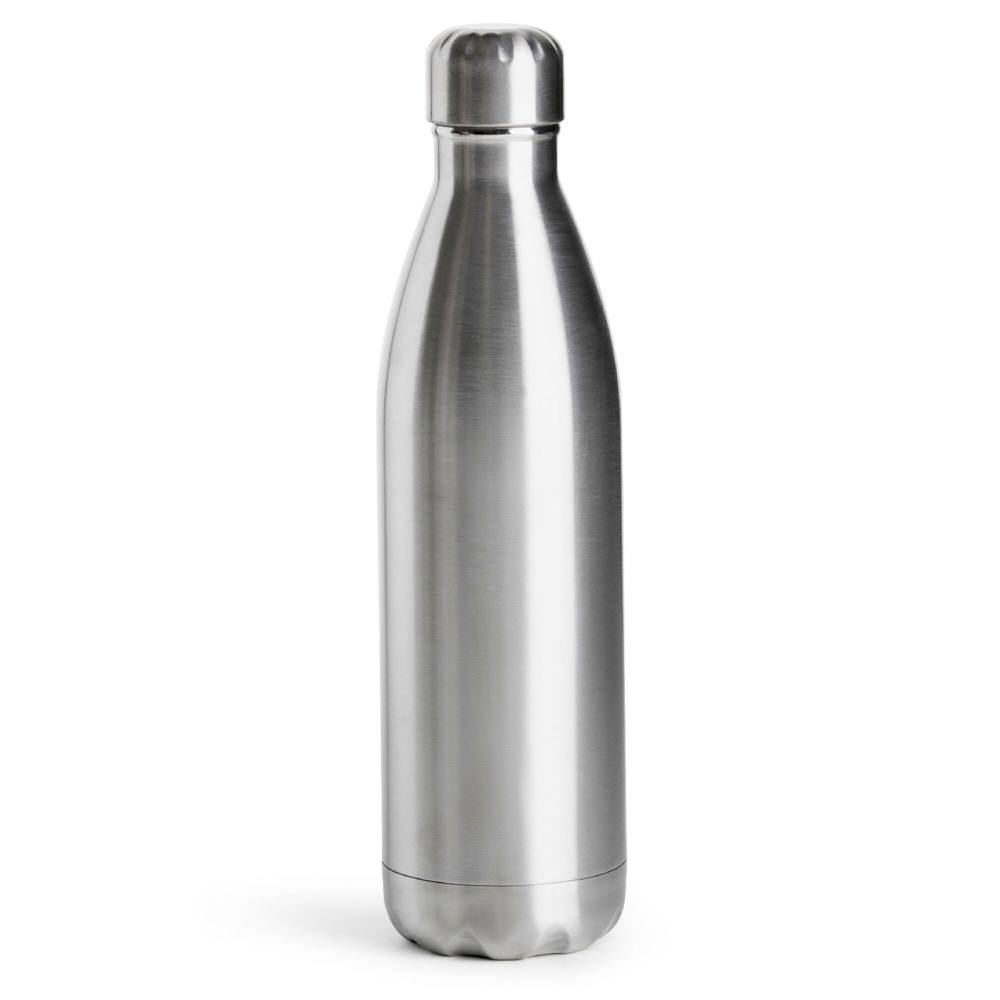 Sagaform Nils stalen fles groot 750ml - bedrukt of onbedrukt verkrijgbaar - Zilver