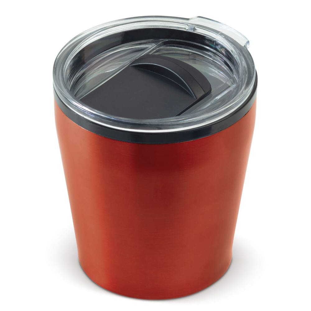 Koffiebeker metallic 180ml - kopen of bedrukken - Donker Rood
