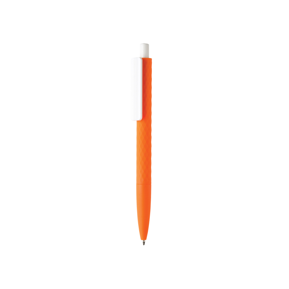 X3 RCS R-ABS pen met smooth touch - met logo of onbedrukt bestellen - oranje, wit (± PMS 1655/ ± PMS White)