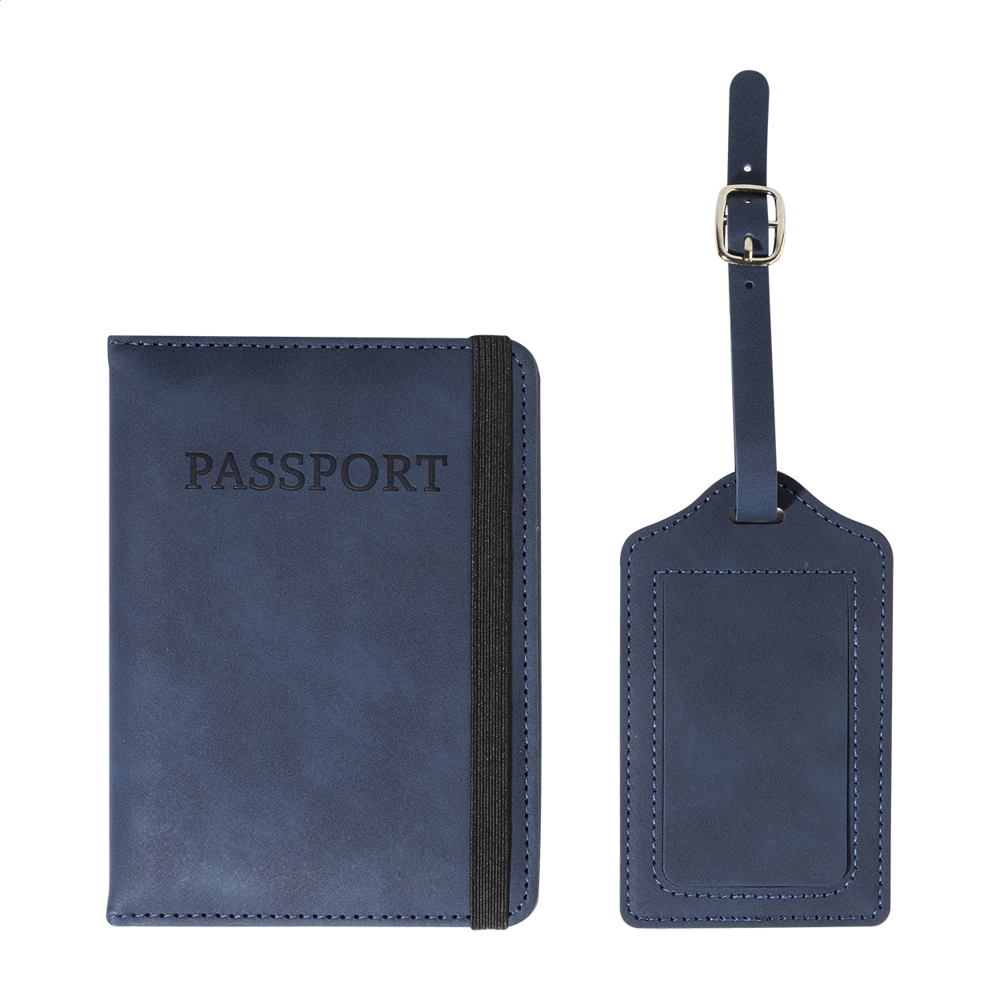 TwinPass - RPU paspoort en kofferlabel set - met logo of onbedrukt bestellen