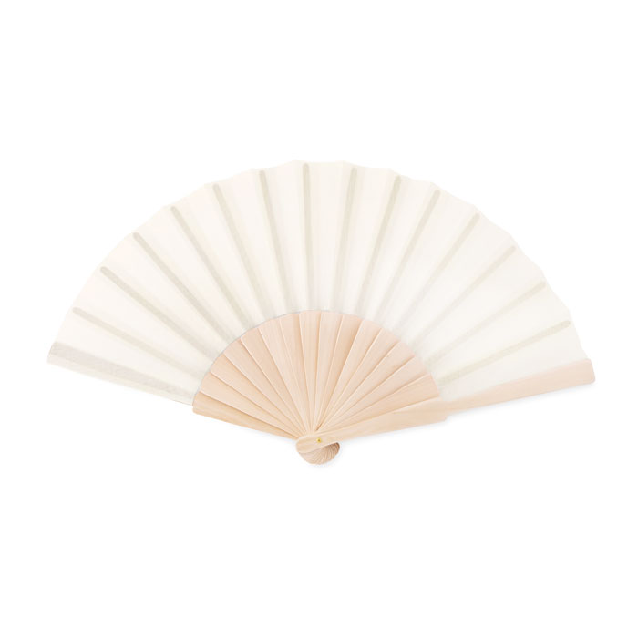 FANNY WOOD - Waaier hout/polyester - kopen of bedrukken - Beige