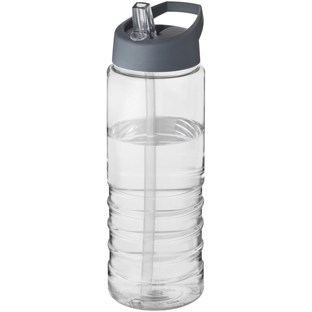 H2O Active® Treble 750 ml sportfles met tuitdeksel - met logo of onbedrukt bestellen - Transparent, Stormgrijs