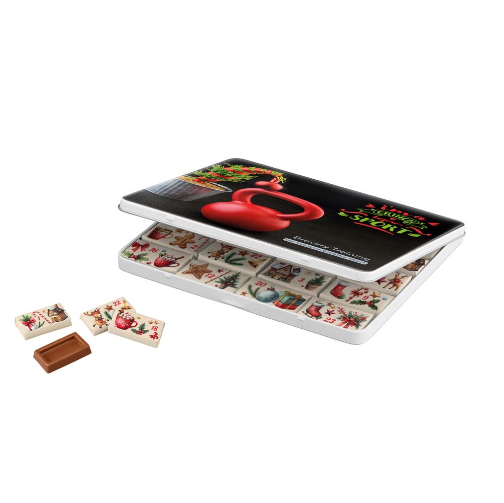 Adventskalender decoratief blik - met logo of onbedrukt bestellen