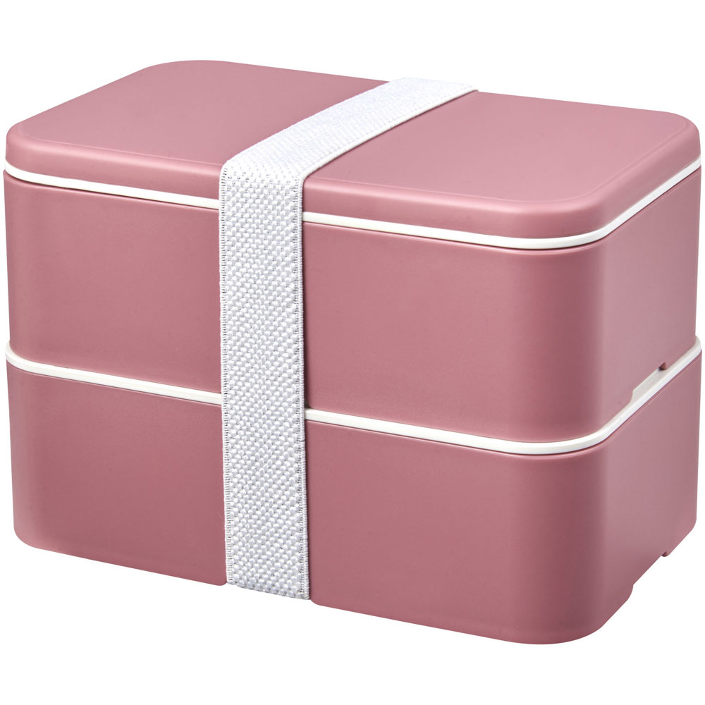 MIYO Renew 700+700 ml dubbellaagse lunchbox - bedrukt of onbedrukt verkrijgbaar - Roze, Roze, Wit