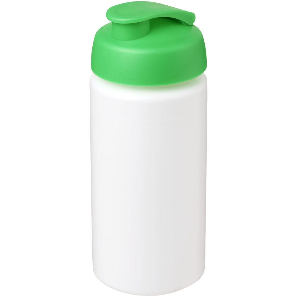 Baseline® Plus grip 500 ml sportfles met flipcapdeksel - met logo of onbedrukt bestellen - Wit, Groen