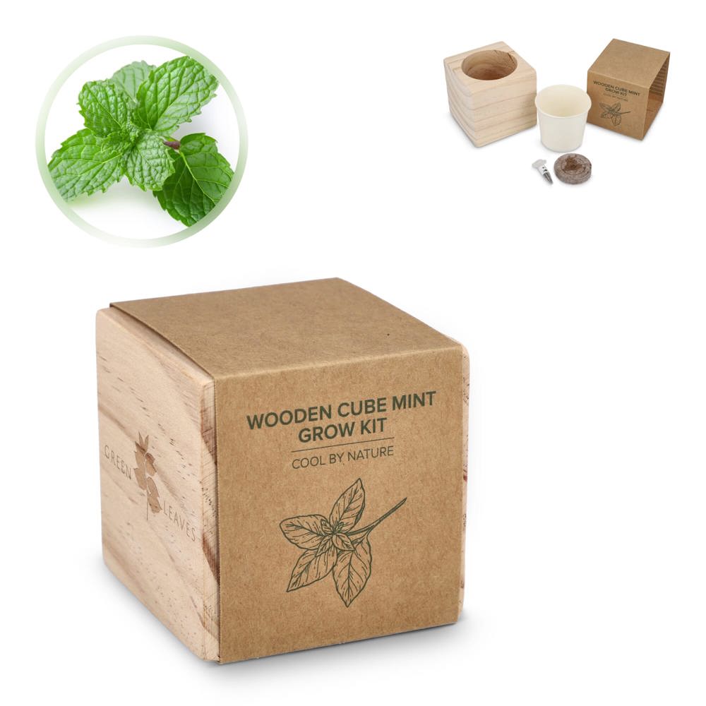FSC Houten Plantenbak Set – Mint - voor bedrijven en relatiegeschenken