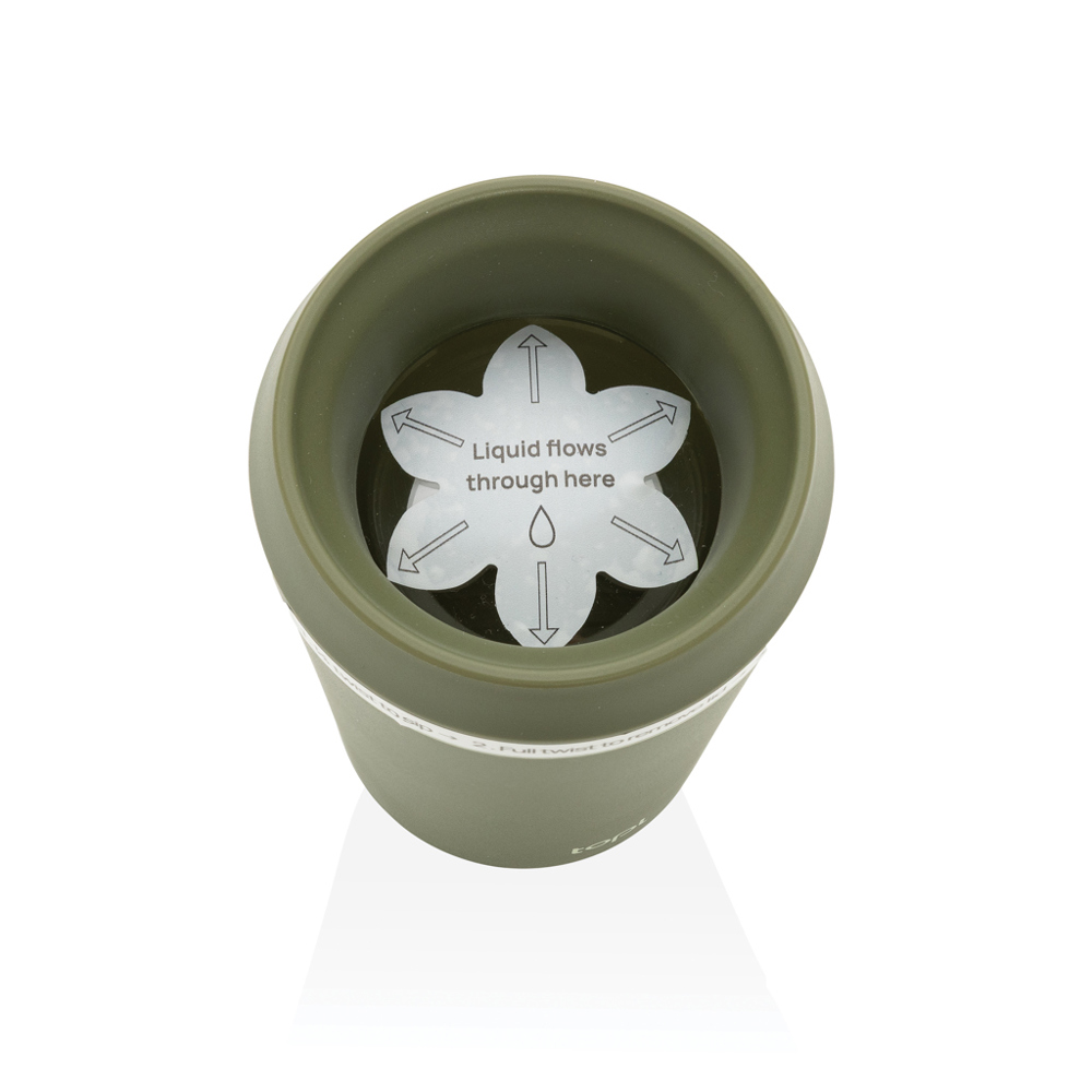 Topl Recycled Plastic To Go beker gepatenteerd 360 Lid 354ml