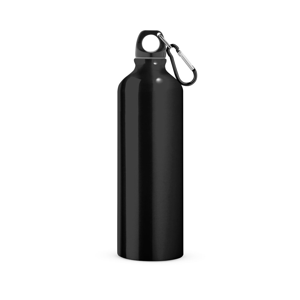 LANDSCAPE L. Aluminium sportfles met karabijnhaak 800 mL - kopen of bedrukken - Zwart