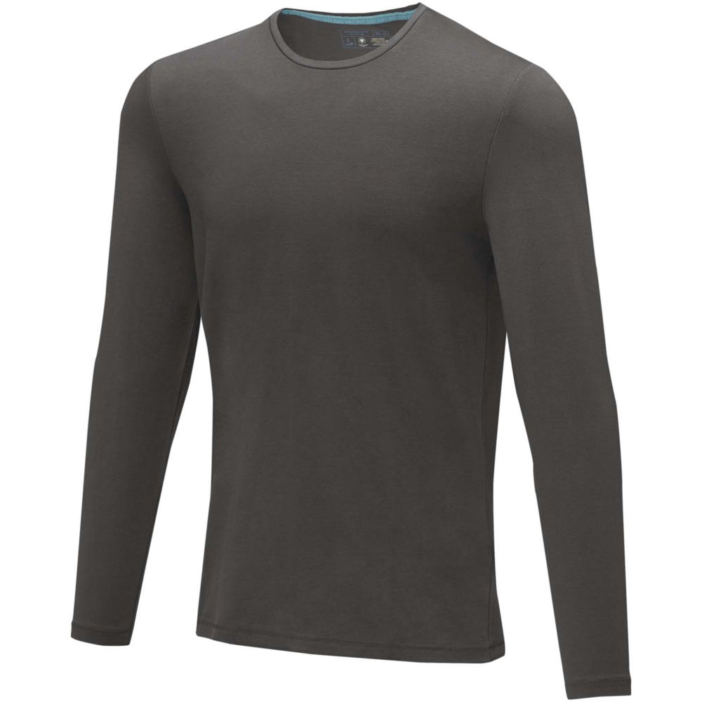 Ponoka biologisch heren t-shirt met lange mouwen - kopen of bedrukken - Stormgrijs