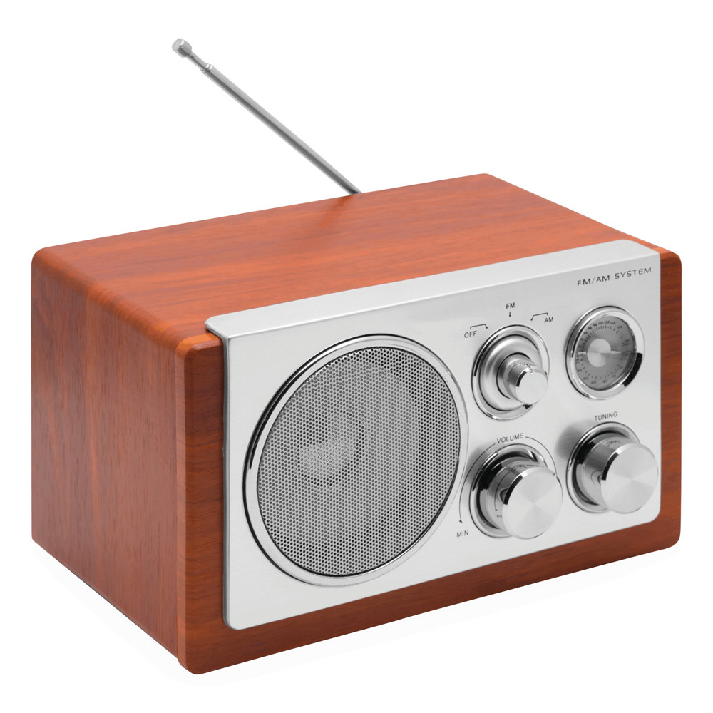 CLASSIC - Houten design AM/FM radio - voor bedrijven en relatiegeschenken