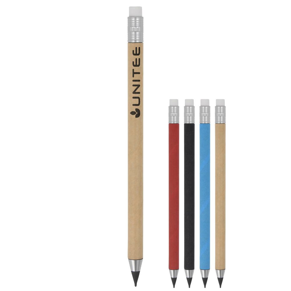 Inktloze papierpen met gum - voor bedrijven en relatiegeschenken