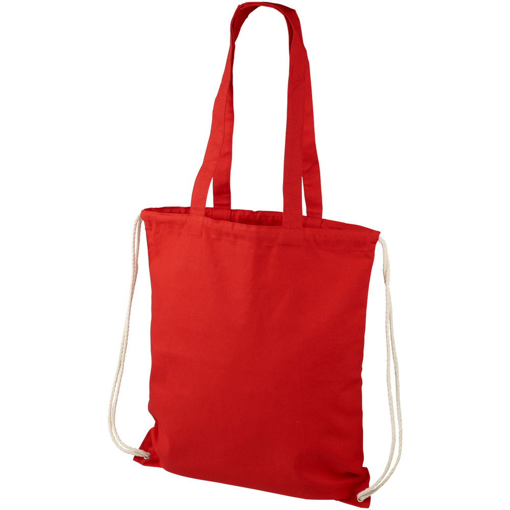 Eliza 240 g/m² katoenen rugzak met trekkoordsluiting 6L - voor bedrijven en relatiegeschenken - rood