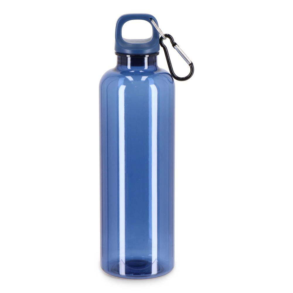 Noa waterfles R-PET 750 ml Transparant - voor bedrijven en relatiegeschenken - Transparant / Donkerblauw