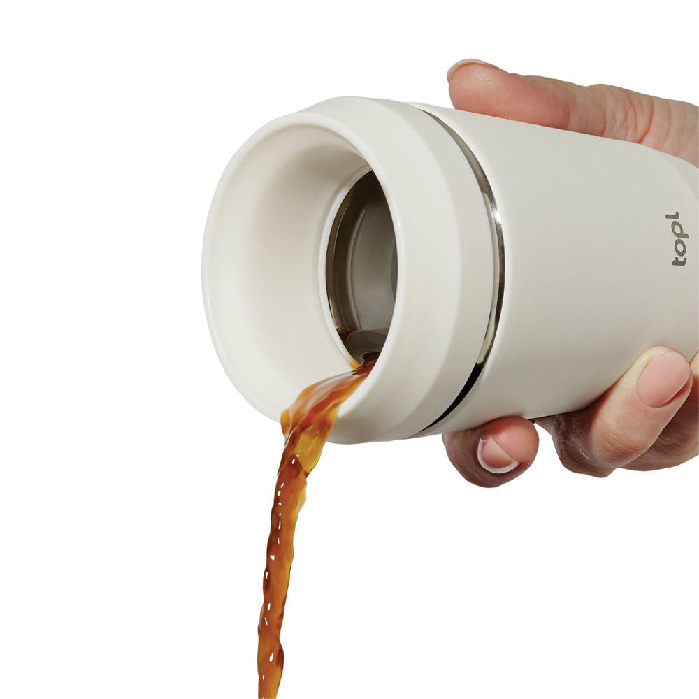 Topl Recycled Staal To Go beker gepatenteerd 360 Lid 235ml
