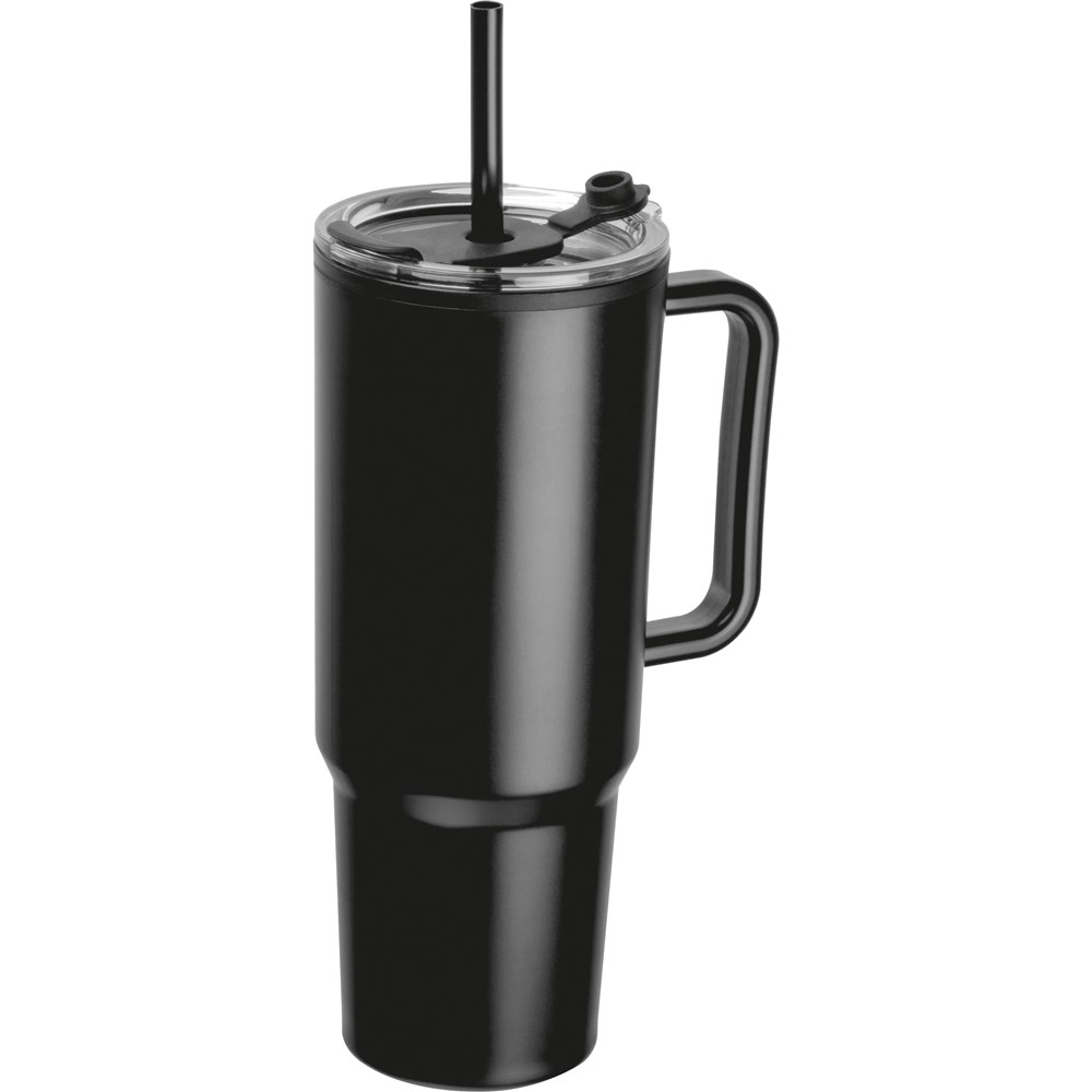 Dubbelwandige XXL drinkbeker, 1200 ml - met logo of onbedrukt bestellen - Zwart