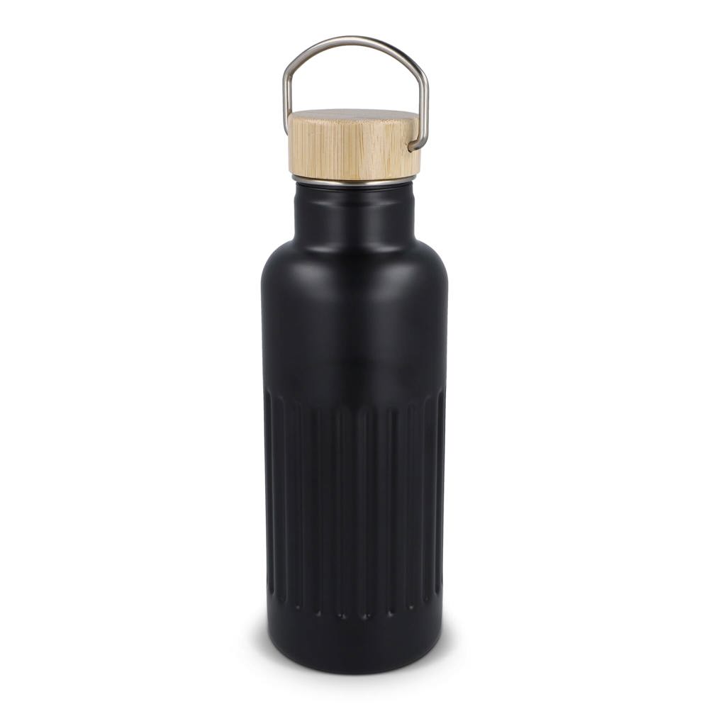 Gerecycled RVS Thermo fles 500ml - voor bedrijven en relatiegeschenken - Zwart