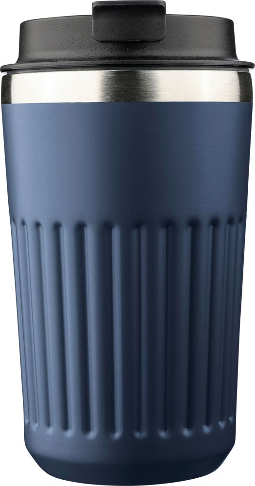 Recycled roestvrijstalen thermosbeker (400 ml) Chiara - met logo of onbedrukt bestellen - blauw