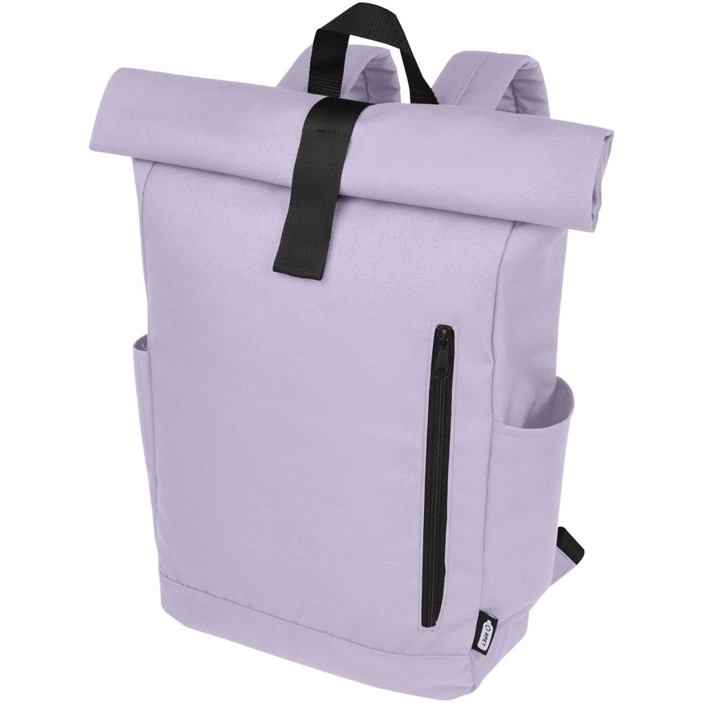Byron 15,6" rugzak van GRS RPET met opgerolde bovenkant 18 L - met logo of onbedrukt bestellen - Lila