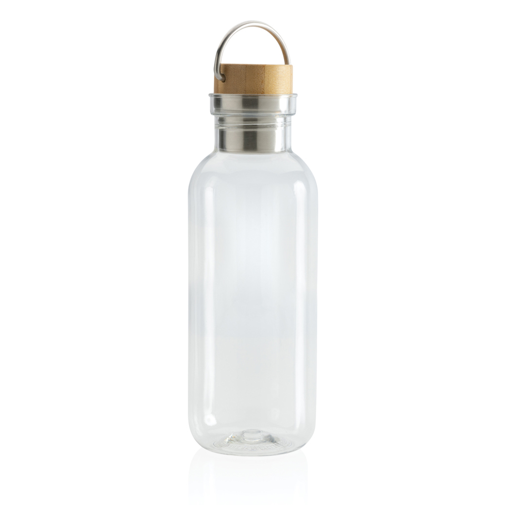 RCS recycled PET fles met bamboe deksel en handvat