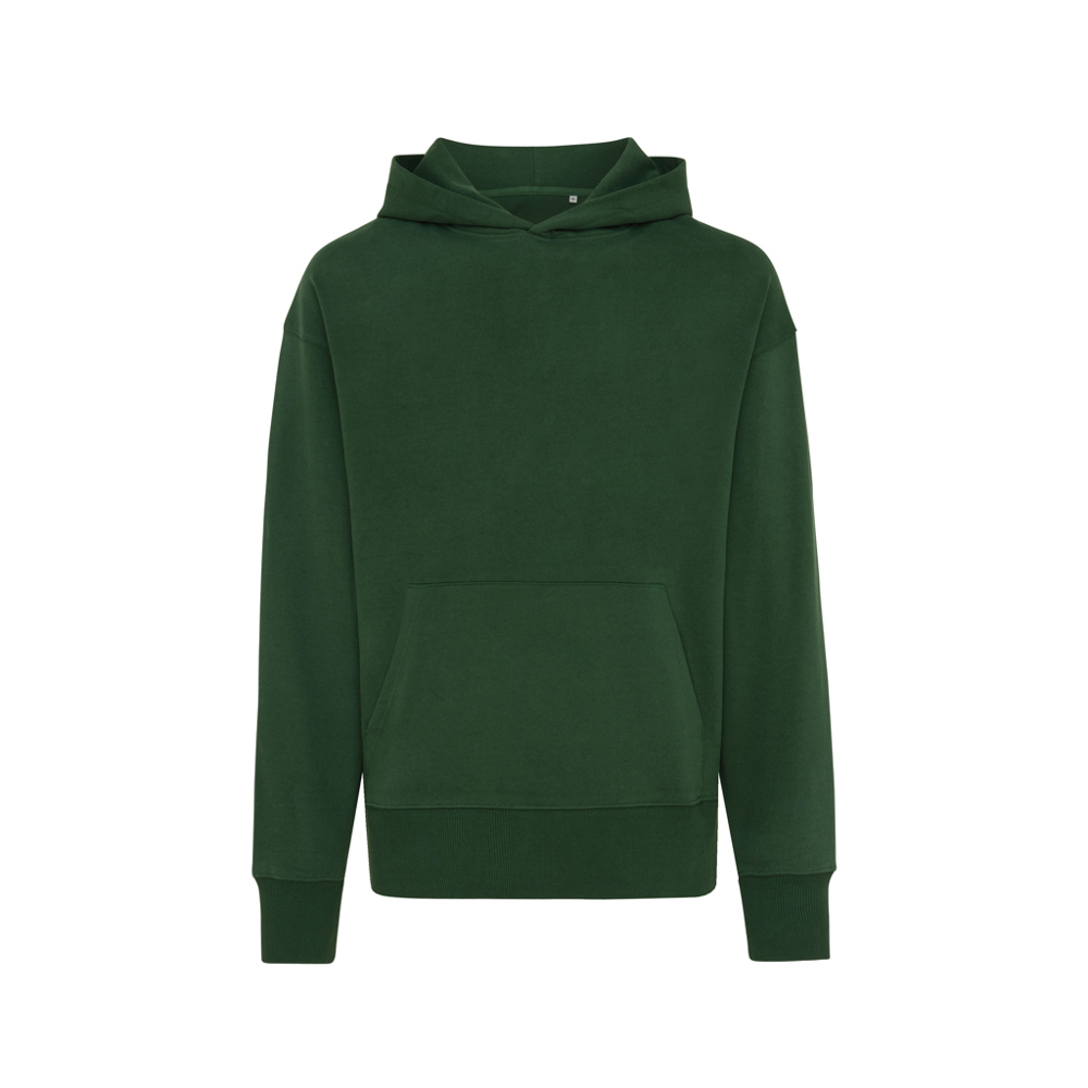 IQONIQ Yoho gerecycled katoen relaxed hoodie - met logo of onbedrukt bestellen - forest green (± PMS 19-5920TCX)