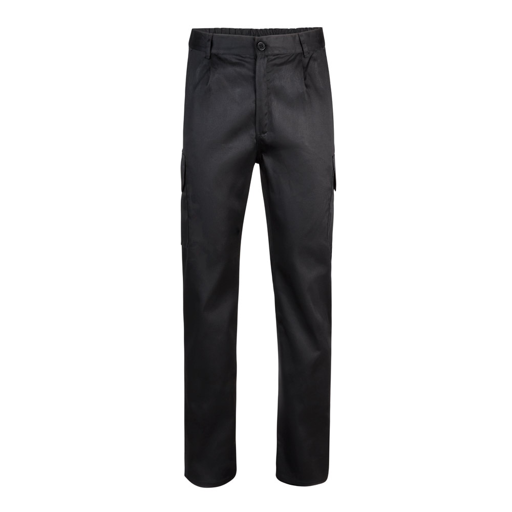 VL MABON. Multi-pocket keperstof broek (200g/m²), van katoen (35%) en polyester (65%) - met logo of onbedrukt - Zwart