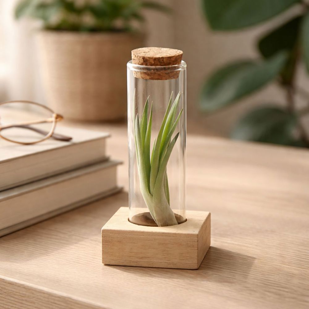 Airplant - Single tube & wood - voor bedrijven en relatiegeschenken