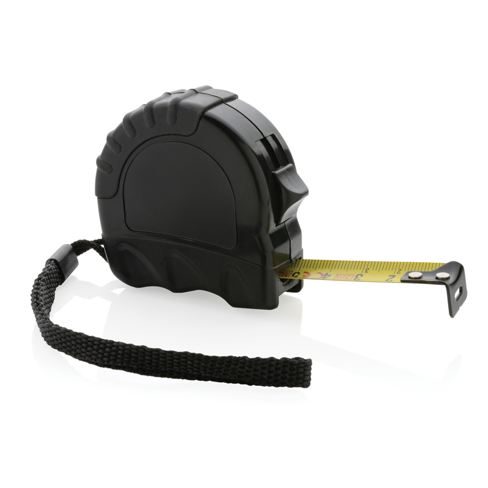 RCS gerecycled plastic 3M/16 mm rolmaat - kopen of bedrukken - zwart (± PMS Black)