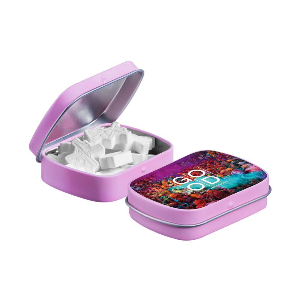 Mini scharnierblikje met vorm pepermunt