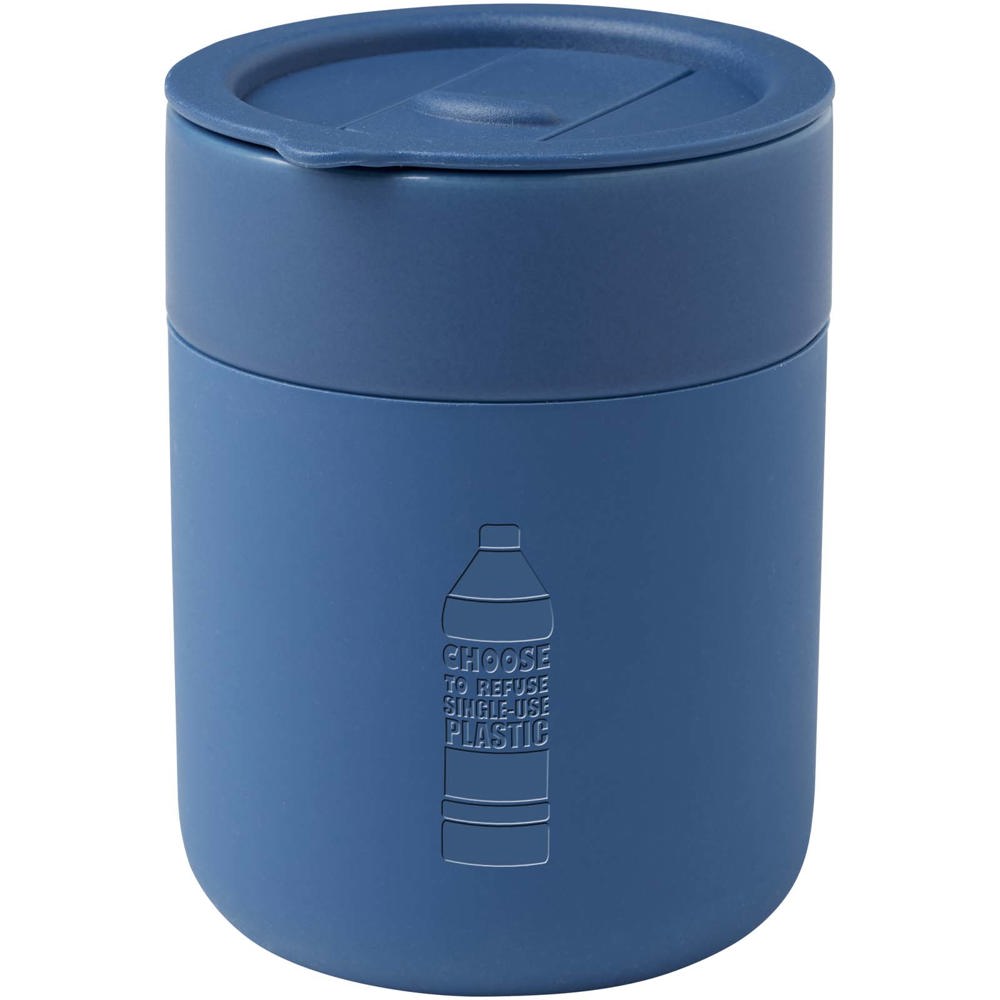 Java 330 ml beker van keramiek met siliconen wikkel en plastic deksel