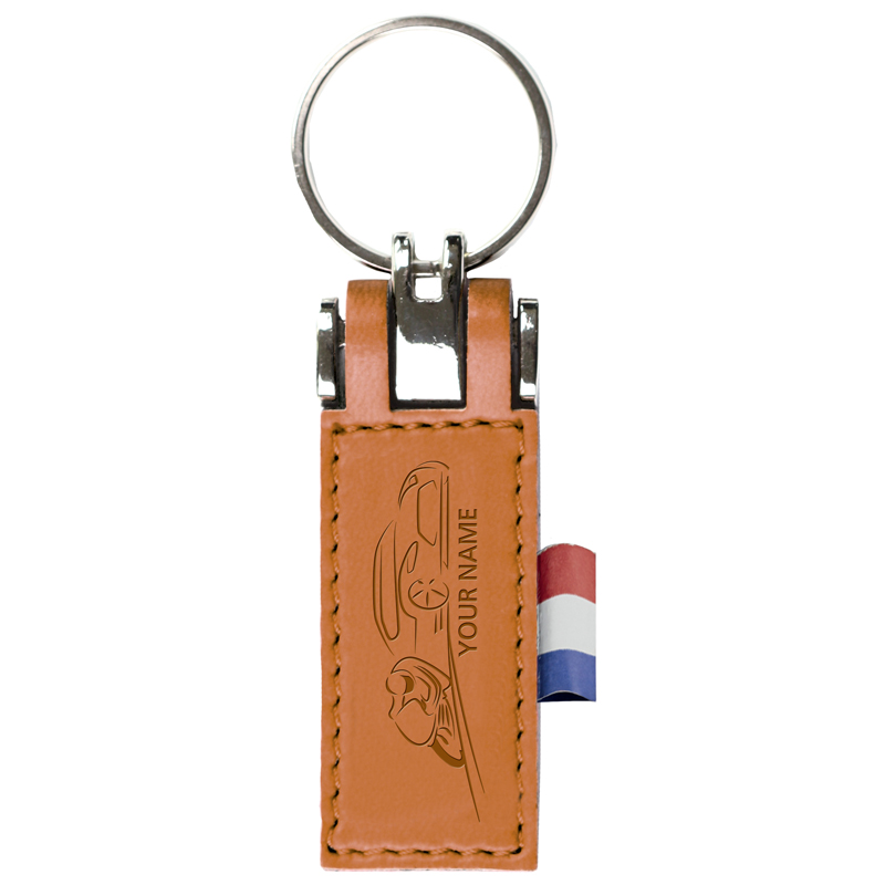 Sleutelhanger P02510F, Leder - voor bedrijven en relatiegeschenken - Cognac